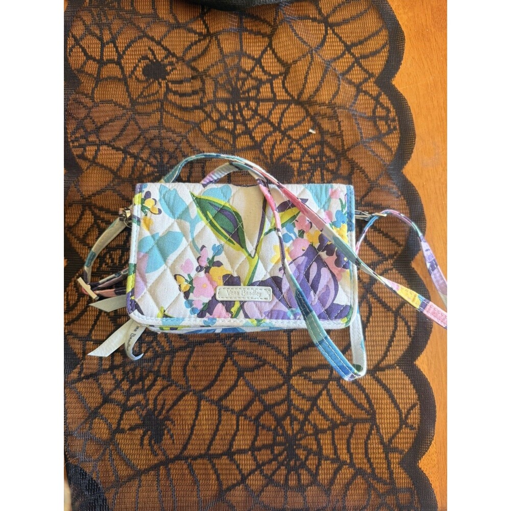 VERA BRADLEY RFID 3 in 1 CROSSBODY Wristlet Bag Purse MARIAN FLORAL Flowers $75